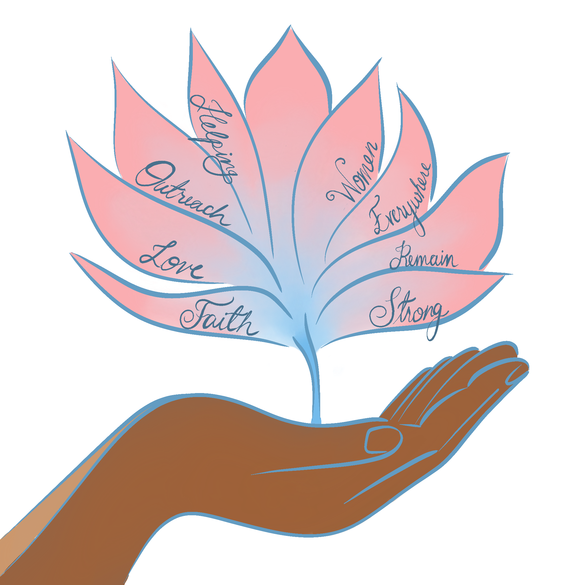 welcome palm holding a blooming flower
